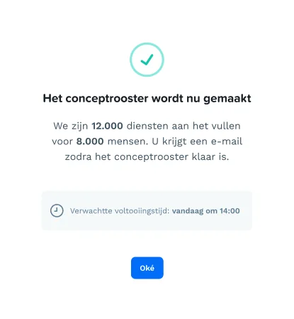 Fastis genereert een conceptrooster voor 12.000 diensten en 8.000 mensen